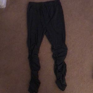 Grey soft stacked pants